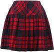 pleated plaid skirt for women with elastic waistband, perfect for school uniform logo