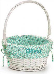 img 2 attached to Personalized Teal Easter Basket With Colorful Dots