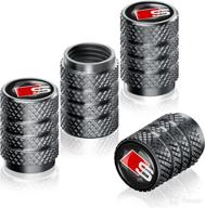 🚗 premium 4pcs alloy metal car tire air caps with audi s logo - enhance your audi s car tires логотип