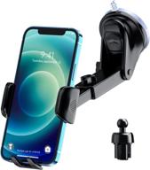 solid and durable car phone mount with long arm, powerful 🚗 suction | compatible with all mobile phones for dashboard, windshield, and air outlet logo