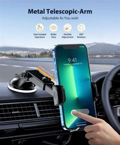 img 2 attached to Solid and Durable Car Phone Mount with Long Arm, Powerful 🚗 Suction | Compatible with All Mobile Phones for Dashboard, Windshield, and Air Outlet