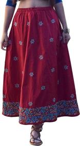 img 2 attached to Ayurvastram ILA Hand Embroidered Skirt Women's Clothing : Skirts