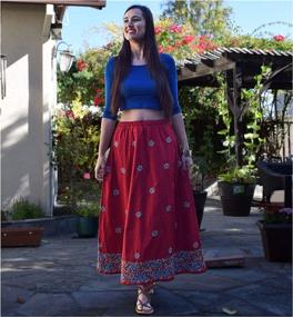 img 1 attached to Ayurvastram ILA Hand Embroidered Skirt Women's Clothing : Skirts