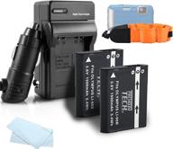 набор из 2-х аккумуляторов и зарядного устройства для цифровой водонепроницаемой камеры olympus tough tg-tracker, tg-5, tg-2ihs, tg-3, tg-4, включающий 2 заменяемых аккумулятора (1500 мач) li-90b, li-92b, зарядное устройство и прочие компоненты. логотип