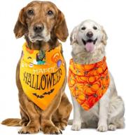 2 pcs dog bandanas halloween reversible triangle bibs scarf for medium to large dogs logo