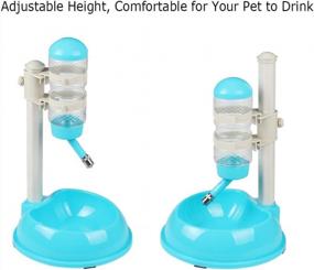 img 3 attached to Pawow Automatic Pet Dog Cat Water Food Кормушка для бутылок с дозатором со съемной стойкой, регулируемая по высоте, 500 мл (синий)