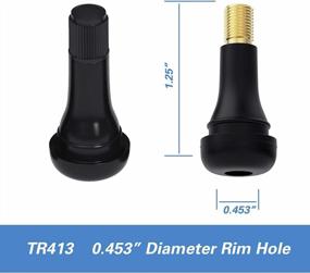 img 1 attached to Get A Durable And Easy-To-Install Set Of Tire Valve Stems: CKAuto TR413 Rubber Snap-In (5Pcs/Bag)
