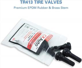 img 2 attached to Get A Durable And Easy-To-Install Set Of Tire Valve Stems: CKAuto TR413 Rubber Snap-In (5Pcs/Bag)