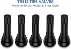 img 3 attached to Get A Durable And Easy-To-Install Set Of Tire Valve Stems: CKAuto TR413 Rubber Snap-In (5Pcs/Bag)