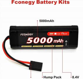 img 3 attached to Power Up Your RC Vehicles With FCONEGY NiMH Battery - 8.4V, 5000MAh, 7-Cell With TR Connector Hump Pack - Perfect For RC Cars And Trucks