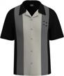 beretro men's short-sleeve black cuban collar style camp shirt ~ platinum logo