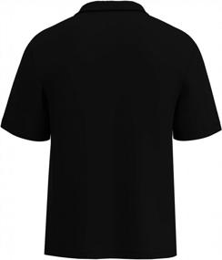 img 1 attached to BeRetro Men'S Short-Sleeve Black Cuban Collar Style Camp Shirt ~ Platinum