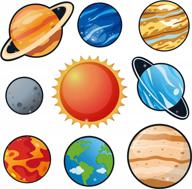 45pcs solar system wall decal stickers - 9 planets, galaxy cutouts for bedroom nursery classroom bulletin board displays universe theme party decorations logo