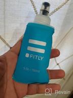 img 1 attached to FITLY Soft Flask - 12 Oz (350 Ml) - Shrink As You Drink Soft Water Bottle For Hydration Pack - Folding Water Bottle Ideal For Running, Hiking, Cycling, Climbing & Rigorous Activity (FLASK350) review by Tom Plowman