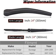 🚙 otuayauto rear windshield wiper arm blade set | dodge durango 2004-2009, chrysler aspen 2007-2009 compatible logo