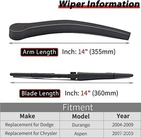 img 4 attached to 🚙 OTUAYAUTO Rear Windshield Wiper Arm Blade Set | Dodge Durango 2004-2009, Chrysler Aspen 2007-2009 Compatible