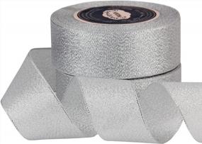 img 1 attached to 2 Rolls 25 Yards Glitter Metallic Silver Ribbon 1-1/2 Inches Wide For Gift Wrapping, Crafting, Hair Bows, Floral Projects.
