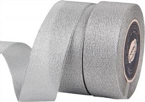 img 4 attached to 2 Rolls 25 Yards Glitter Metallic Silver Ribbon 1-1/2 Inches Wide For Gift Wrapping, Crafting, Hair Bows, Floral Projects.