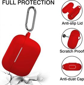 img 2 attached to Protect Your Apple AirPods Pro With Hamile'S Shockproof Silicone Cover & Keychain – Red