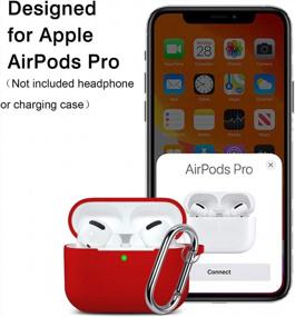 img 3 attached to Protect Your Apple AirPods Pro With Hamile'S Shockproof Silicone Cover & Keychain – Red