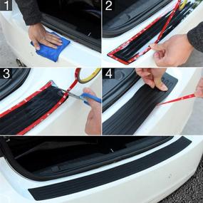 img 3 attached to 🚗 Universal Fit Black Rubber Rear Bumper Protector Guard - 41 inch Door Entry Sill Guard for Car SUV Pickup Truck Boat - Non-Slip Scratch-Resistant Boot Sill Protector (104 cm) by Runmade