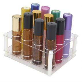 img 4 attached to 12-Slot Roller Bottles Holder: Efficient Display Shelf for Essential Oils Rollers, Vertical Storage Organizer - Acrylic Material with 0.9inch Hole Diameter, DIY Design