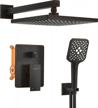 oil rubbed bronze shower system with high pressure 10" rain shower head and handheld shower, 2-way valve, gabrylly shower faucet set logo