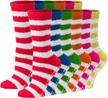 6/5 pairs debra weitzner fuzzy non-slip socks for women - warm cozy winter slipper socks, perfect christmas gift! logo