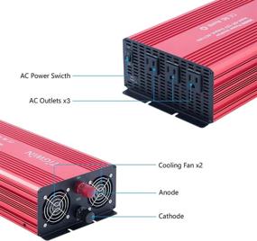 img 2 attached to 🔌 High-performance 3000W Power Inverter: Modified Sine Wave Converter for Home, Car, RV - DC 12V to AC 110V with AC Outlets