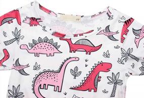 img 1 attached to Одень свою маленькую девочку стильно: платье Jurebecia с принтом динозавров и короткими рукавами для малышей и детей