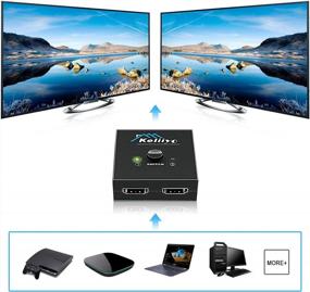 img 1 attached to Двунаправленный разветвитель HDMI KELIIYO - Поддерживает 4K, 3D и 1080P HD - 1 вход, 2 выхода / 2 входа, 1 выход - Plug &amp; Play - Идеально подходит для Xbox, PS3, Roku, DVD и HDTV - Ручной переключатель HDMI