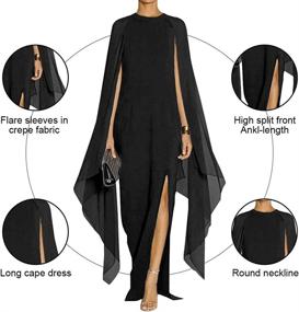 img 2 attached to 👗 MAYFASEY Women's Chiffon Sleeve Evening Dress - Elegant Clothing for Women