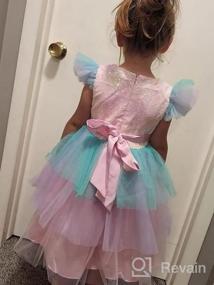 img 6 attached to Kids Lace Ruffles Flower Girl Dress For Wedding Party