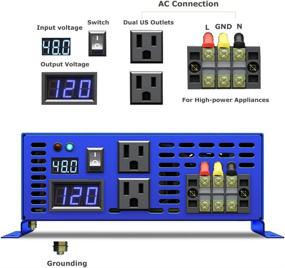 img 2 attached to 🔌 XYZ INVT Pure Sine Wave Inverter 3500W Car Power Inverter: Reliable 48V to 110V 120V AC Conversion with LED Display and 2 AC Outlets - Ideal for RVs, Trucks, and Boats