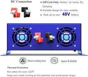 img 3 attached to 🔌 XYZ INVT Pure Sine Wave Inverter 3500W Car Power Inverter: Reliable 48V to 110V 120V AC Conversion with LED Display and 2 AC Outlets - Ideal for RVs, Trucks, and Boats