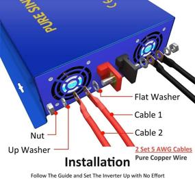 img 1 attached to 🔌 XYZ INVT Pure Sine Wave Inverter 3500W Car Power Inverter: Reliable 48V to 110V 120V AC Conversion with LED Display and 2 AC Outlets - Ideal for RVs, Trucks, and Boats