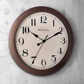 img 3 attached to 11.5" Farmhouse Wall Clock - PresenTime & Co Antique Bronze/Rustic Round Decorative Quartz Battery Operated Rustic Bronze Finish
