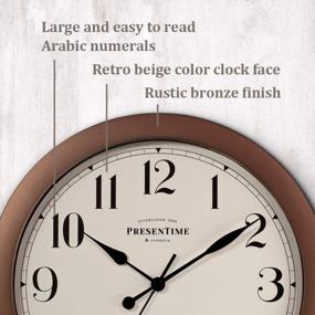 img 2 attached to 11.5" Farmhouse Wall Clock - PresenTime & Co Antique Bronze/Rustic Round Decorative Quartz Battery Operated Rustic Bronze Finish