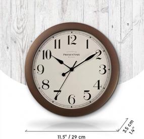 img 1 attached to 11.5" Farmhouse Wall Clock - PresenTime & Co Antique Bronze/Rustic Round Decorative Quartz Battery Operated Rustic Bronze Finish