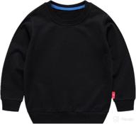 👕 adaliafaye unisex kids crewneck sweatshirt - long sleeve solid cotton t-shirt for boys and girls - casual toddler pullover top логотип