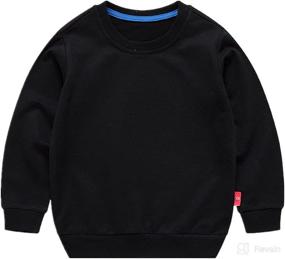 img 4 attached to 👕 AdaliaFaye Unisex Kids Crewneck Sweatshirt - Long Sleeve Solid Cotton T-Shirt for Boys and Girls - Casual Toddler Pullover Top