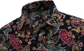 img 2 attached to QZH DUAO Shirts Casual Paisley Vintage Men's Clothing best: Shirts