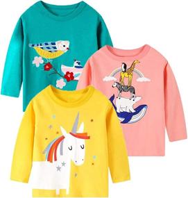 img 3 attached to 🦄 Unicorn Christmas Graphic Crewneck T-Shirts for Girls – Stylish Clothing and Tops with Tees & Blouses Options