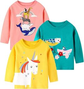 img 2 attached to 🦄 Unicorn Christmas Graphic Crewneck T-Shirts for Girls – Stylish Clothing and Tops with Tees & Blouses Options