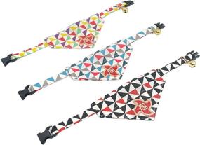 img 1 attached to PetSoKoo Bell Stylish Pattern 100 Cotton Safety Buckle Adjustable Cats for Collars, Harnesses & Leashes