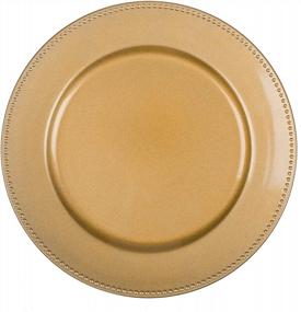 img 4 attached to Set Of 6 Gold Beaded Round Charger Plates For Dinner, Elegant Plastic Plate Chargers For Table Settings, Weddings - MAONAME 13
