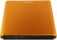 внешний записывающий dvd-привод pawtec signature: алюминиевый привод usb 3.0 для windows и mac ярко-оранжевого цвета логотип