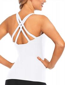 img 4 attached to Women'S Gardenwed Criss Cross Workout Tank Top With Built-In Bra For Yoga, Running & Activewear