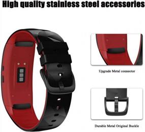 img 1 attached to Upgrade Your Samsung Gear Fit2 With NotoCity Silicone Replacement Bands In Black-Red, Large Size