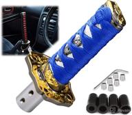 ezauto wrap 10cm blue white shift knob: samurai sword alloy katana with universal adapter - premium quality and style! логотип